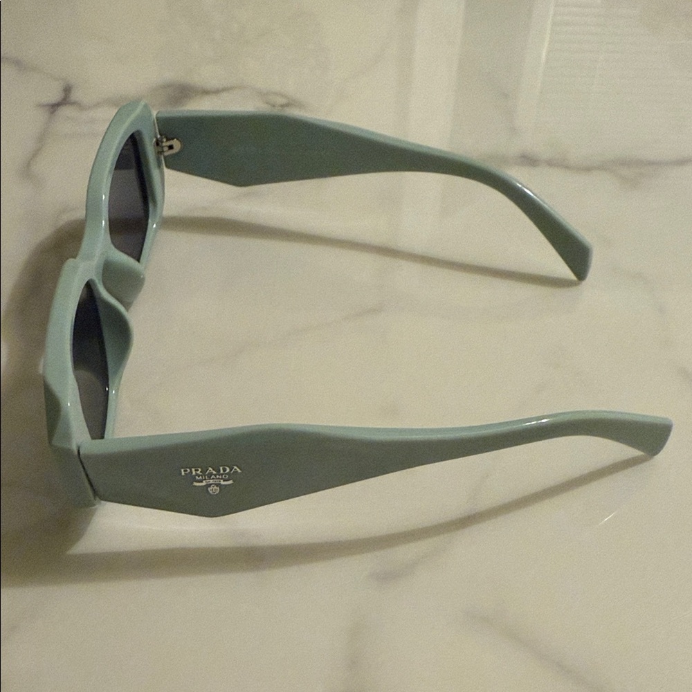 Prada Pastel Green Rectangular Sunglasses - Picture 2 of 5